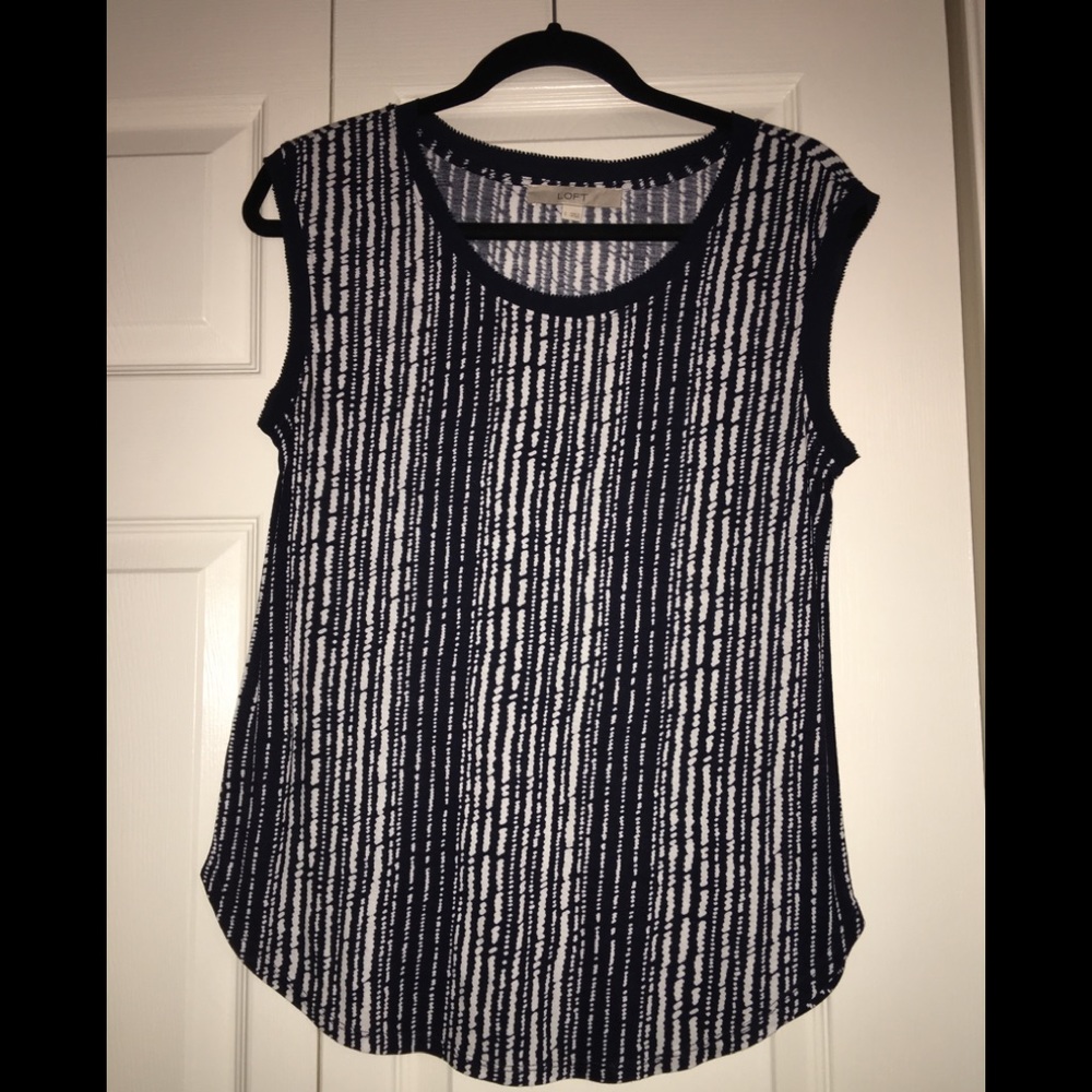 Navy & White striped top